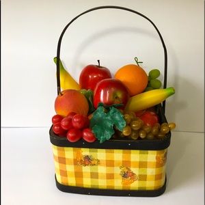 Vintage MCM Display Fruit With Basket Decor